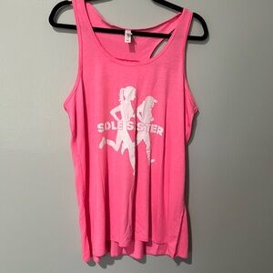 Bella Canvas Neon Pink Sole Sister Running Buddy Tank Sz 2X